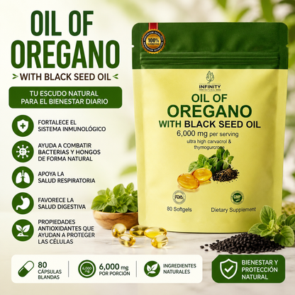 OREGANO OIL + BLACK SEED OIL 6000 mg